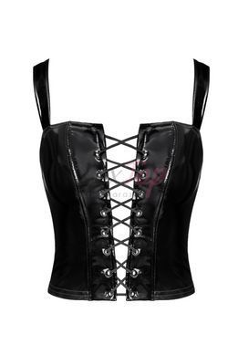 Корсет Noir Handmade F379 Dominae Frontbind PVC Corset Top XL - фото товару 6