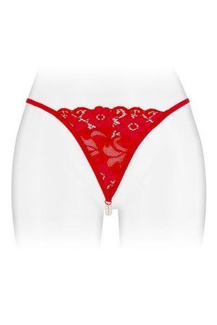 Трусики-стрінги з перлинною ниткою Fashion Secret VENUSINA Red - фото товару 1