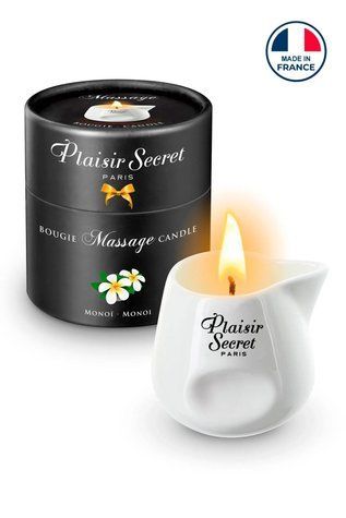 Массажная свеча Plaisirs Secrets Monoi (80 мл) подарочная упаковка, керамический сосуд &mdash;  фото товара 1