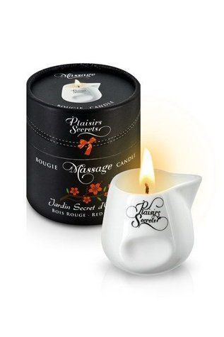 Массажная свеча Plaisirs Secrets Red Wood (80 мл) подарочная упаковка, керамический сосуд &mdash;  фото товара 1