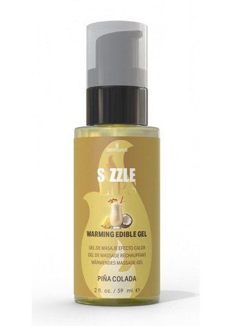 Согревающий массажный гель Sensuva Sizzle Lips Pina Colada (59 мл), без сахара, съедобный &mdash;  фото товара 1