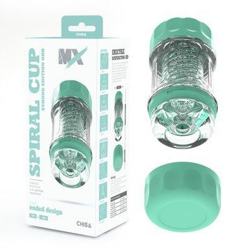 Мастурбатор для мужчин с вакуумным давлением зеленого цвета Chisa Spiral Cup Strong Edition Orb, Прозрачный - 1