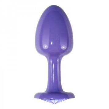 Анальная гладкая пробка фиолетовая со стразами Lovetoy, Фиолетовый - 1