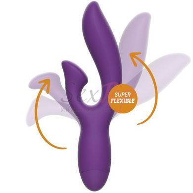 Вибратор с отростком для клитора фиолетового цвета Rewolution Rewofun Flexible Rabbit &mdash;  фото товара 3