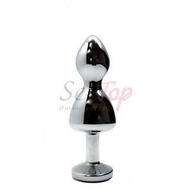 Металлическая анальна пробка Wooomy Lollypop Double Ball Metal Plug Blue S, диаметр 2,8 см, длина 8, &mdash;  фото товара 2