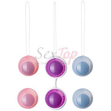 Набір вагінальних кульок LELO Beads Plus, діаметр 3,5 см, змінне навантаження 2х28, 2х37 та 2х60 г - фото товару 2