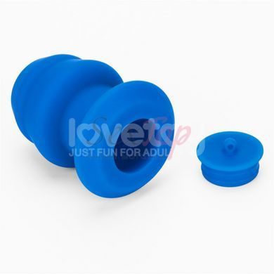Порожня анальна пробка рельєфна синього кольору Lovetoy Bulge Peeper Silicone Anal Plug - фото товару 6