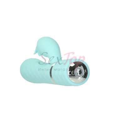 Розкішний кролик з ротацією та вібрацією Pillow Talk Lively Teal, кристал Сваровскі, потрійний відро - фото товару 7