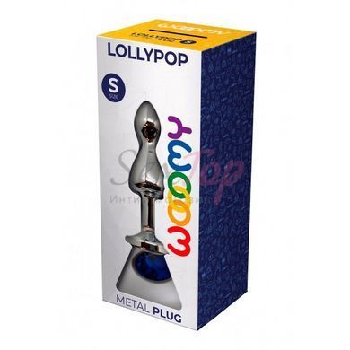Металлическая анальна пробка Wooomy Lollypop Double Ball Metal Plug Blue S, диаметр 2,8 см, длина 8, &mdash;  фото товара 3