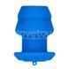 Порожня анальна пробка рельєфна синього кольору Lovetoy Bulge Peeper Silicone Anal Plug &mdash; фото 3 з 11