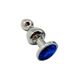 Металлическая анальна пробка Wooomy Lollypop Double Ball Metal Plug Blue S, диаметр 2,8 см, длина 8, - SO7415 1