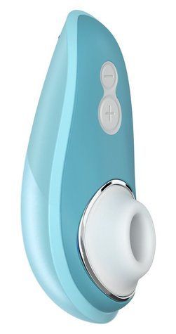 Вакуумний кліторальний стимулятор Womanizer Liberty Blue, магнітна кришка, 2 насадки - фото товару 1