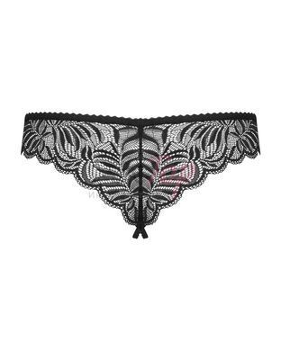 Кружевные танга с доступом Obsessive Contica crothchles thong L/XL, черные &mdash;  фото товара 6