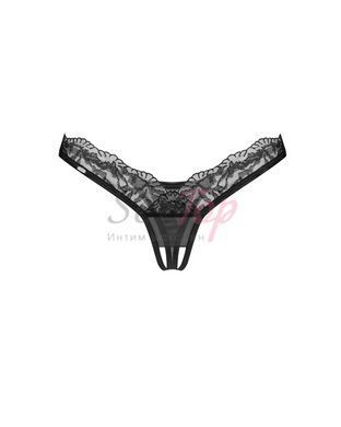 Трусики Obsessive Arrowel Чорні стрінги без промежини 2XL/3XL - фото товару 4