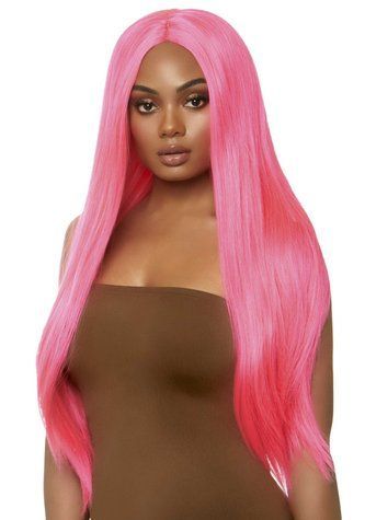 Перука Leg Avenue 33&Prime; Long straight center part wig neon pink - фото товару 1