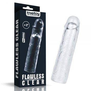 Насадка для члена удлиняющая с закрытой головкой прозрачная Lovetoy Flawless, Прозрачный - 1