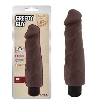 Вибратор с венами реалистичный коричневого цвета Chisa Greedy Guy &mdash;  фото товара 1