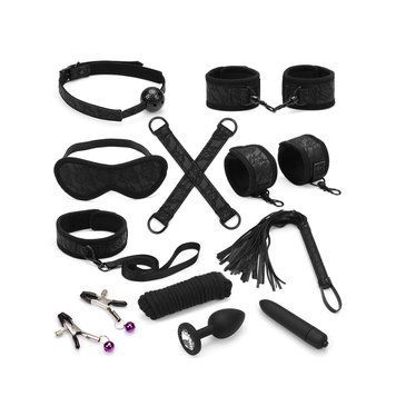 Набор Liebe Seele Black Lace and Neoprene 11pcs Bondage Kit,  - 1