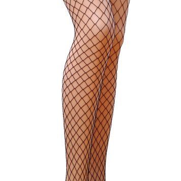 Колготки в сеточку без выделенных трусиков Passion TI019 типа Кабаретка 3/4 (fishnet), nero, Черный - 1