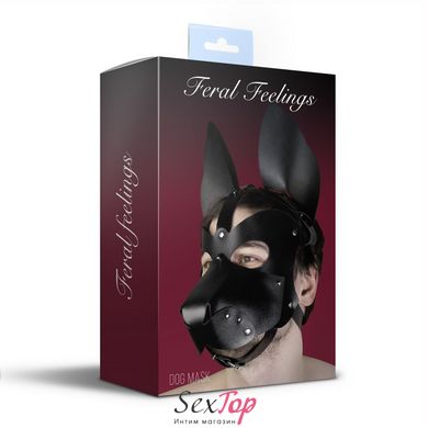 Шкіряна маска собаки 2в1 Feral Feelings, знімна морда SO8248 фото