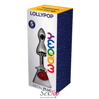 Металева анальна пробка Wooomy Lollypop Double Ball Metal Plug Red S, діам. 2,8 см, довжина 8,5 см - SO7416