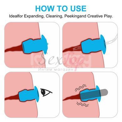 Полая анальная пробка ребристая синего цвета Lovetoy Ribbed Peeper Silicone Anal Plug &mdash;  фото товара 11