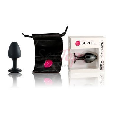 Анальна пробка Dorcel Geisha Plug Diamond M з кулькою всередині, створює вібрації, макс. діам. 3,2см - фото товару 3