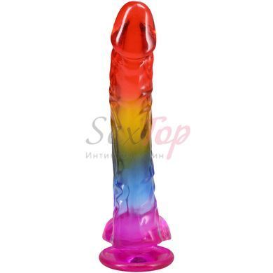 Фаллоимитатор Doc Johnson Crystal Jellies - 9.5 Inch Dildo - Rainbow &mdash;  фото товара 4
