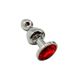 Металева анальна пробка Wooomy Lollypop Double Ball Metal Plug Red S, діам. 2,8 см, довжина 8,5 см - SO7416 1