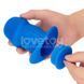 Полая анальная пробка ребристая синего цвета Lovetoy Ribbed Peeper Silicone Anal Plug &mdash; фото 9 из 11