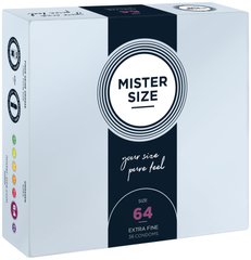 Презервативы Mister Size - pure feel - 64 (36 condoms), толщина 0,05 мм (мятая упаковка!!!) SO8054-R фото