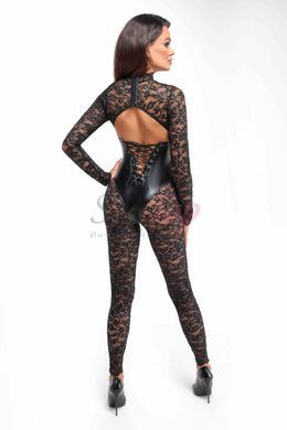 Комбинезон Noir Handmade F299 Enigma lace catsuit with underbust bodice - 3XL &mdash;  фото товара 2