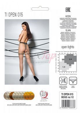Тілесні колготки з доступом, контрастна подвійна резинка Passion TIOPEN 015 3/4 (20 den) beige - фото товару 10