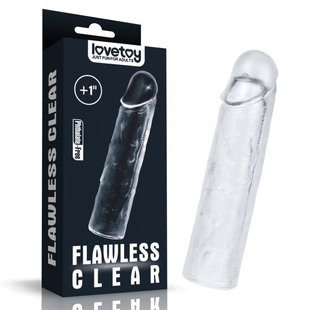 Прозрачная насадка на член Flawless Clear Penis Lovetoy Add 2 - IXI59198