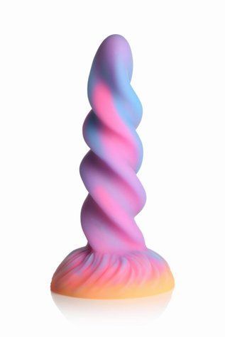 Фентезійний фалоімітатор Creature Cocks Glow-in-the-Dark Unicorn Dildo - фото товару 1