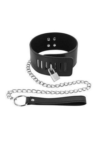 Ошейник с замком и с поводком Fetish Tentation Padlock and Leash &mdash;  фото товара 1