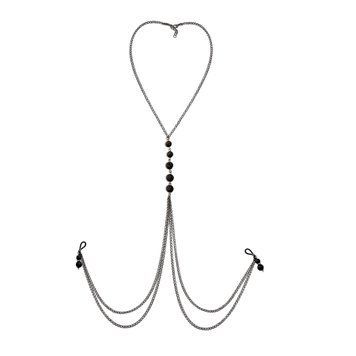 Прикраса на груди з натуральним камінням Art of Sex - Nipple clamps Lava,  - 1