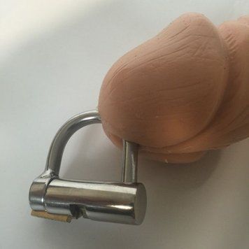 Пояс верности для пениса с замком, серебро - 1