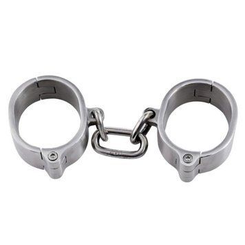 Овальні Наручники для БДСМ-фіксації з нержавіючої сталі Bdsm4u, серебро - 1
