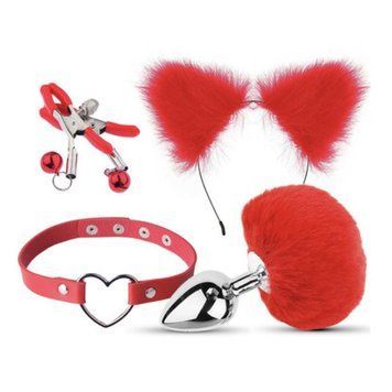 Набір сексуальний для БДСМ ігор Bondage Toys Kit червоний, Червоний - 1