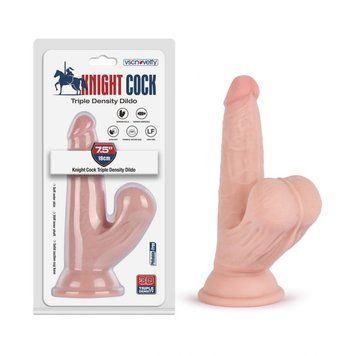 Фаллоимитатор реалистичный на присоске телесного цвета Vscnovelty Knight Cock 3D Triple Density Dildo 7.5 &mdash;  фото товара 1