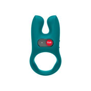 Эрекционное виброкольцо с двойной стимуляцией клитора Fun Factory NŌS deep sea blue, 2 мотора,  - 1
