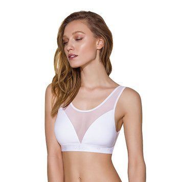 Топ с прозрачной вставкой Passion PS002 TOP white, size S,  - 1