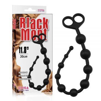 Анальная елочка черная силиконовая Boyfriend Beads, Черный - 1