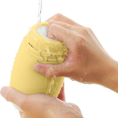 Мастурбатор TENGA PUFFY Custard Yellow, ультрам&rsquo;який матеріал, багаторазовий, наскрізний - фото товару 7