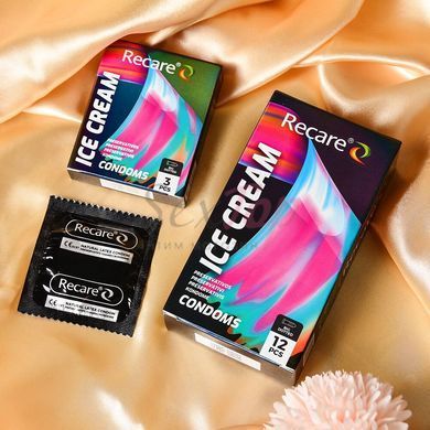 Презервативи Holographic Recare Ice Cream Big Dotted Condoms 3 шт, з пухирцями, аромат: морозиво - фото товару 5