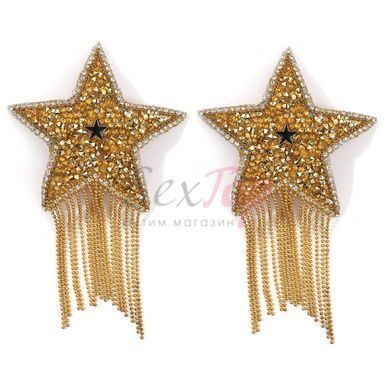 Пестис-зірки з бахромою JSY Nipple Sticker RT236112 Gold, стікери - фото товару 2