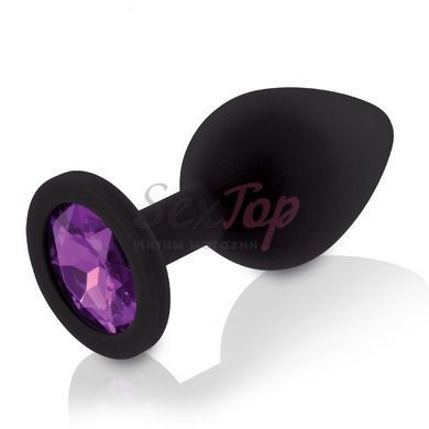 Набір силіконових анальних пробок із кристалом Rianne S: Booty Plug Set Black, діаметр 2,7см, 3,5см, - фото товару 5