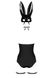 Эротический костюм кролика Obsessive Bunny costume L/XL, black, боди, чокер, гартеры, чулки, маска SO7702 фото 4