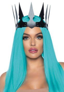 Корона злої королеви Leg Avenue Faux leather spiked crown, штучна шкіра, заклепки,  - 1
